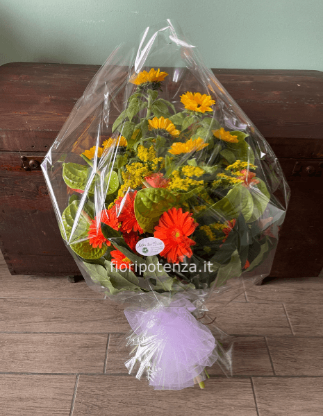 Mazzo funebre fiori misti a cura del fiorista