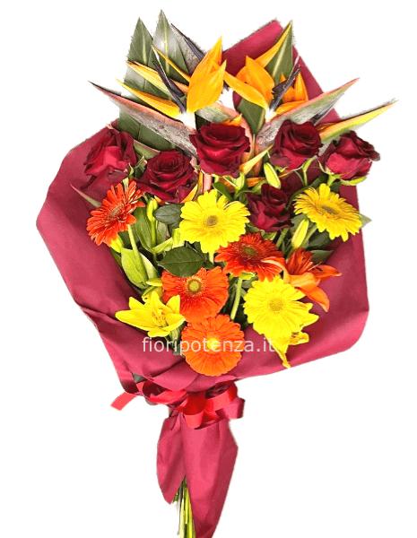 MAZZO LUNGO DI FIORI MISTI COLORATI A SCELTA DEL FIORISTA