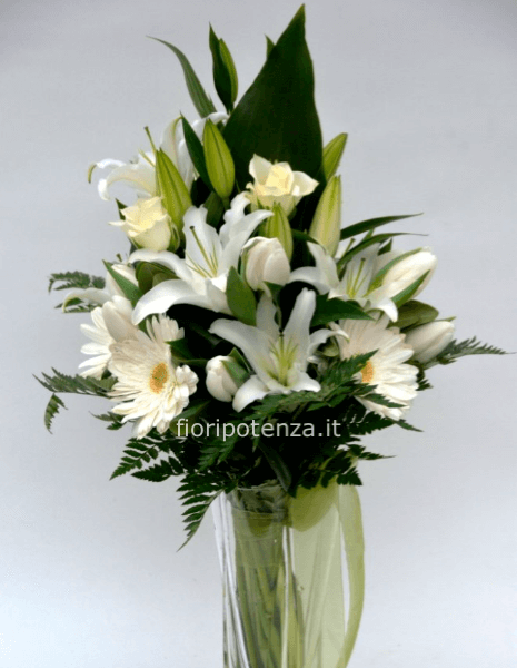 MAZZO LUNGO CON FIORI BIANCHI A SCELTA DEL FIORISTA